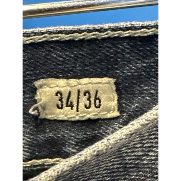 Ariat Denim Relaxed Boot Cut Mens Jeans 34/36 Heavy Stitching Distressed Style - Picture 3 of 7